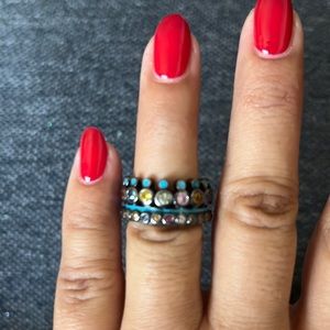 M.C.L Matthew Campbell Laurenza Sapphire enamel silver ring